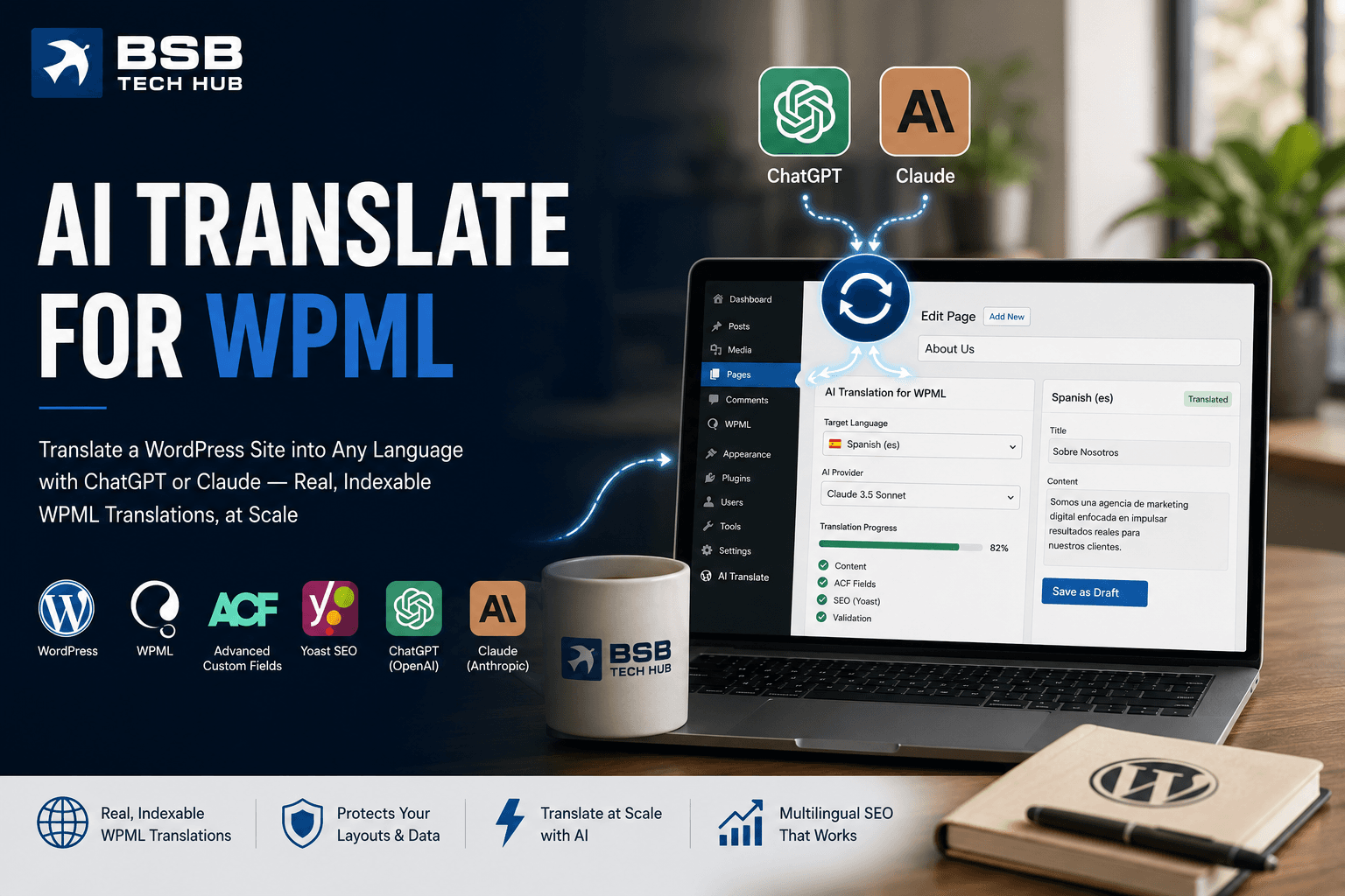AI Translate for WPML — a WordPress plugin that translates pages with ChatGPT or Claude into real WPML translations